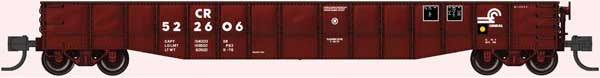 Bluford Shops N-Scale 52'6" 15-Panel Mill Gondola - Heavily Dented Sides - Ready to Run -- Conrail #522570 (Boxcar Red, white, U1 Wheel Dot)