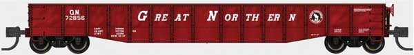 Bluford Shops N-Scale 52'6" 15-Panel Mill Gondola - Lightly Dented Sides - Ready to Run -- Great Northern #72981 (red, white, Large Roadname Lettering, Small Rocky)