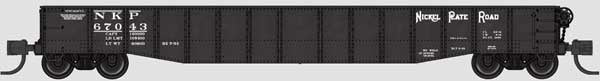 Bluford Shops N-Scale 52'6" 15-Panel Mill Gondola - Lightly Dented Sides - Ready to Run -- Nickel Plate Road #67387 (black, white)