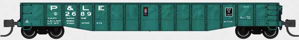 Bluford Shops N-Scale 52'6" 15-Panel Mill Gondola - Lightly Dented Sides - Ready to Run -- Pittsburgh & Lake Erie #2689 (Jade Green, white)