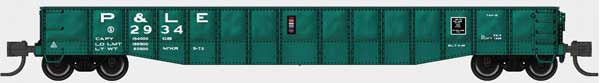 Bluford Shops N-Scale 52'6" 15-Panel Mill Gondola - Medium Dented Sides - Ready to Run -- Pittsburgh & Lake Erie #2934 (Jade Green, white)