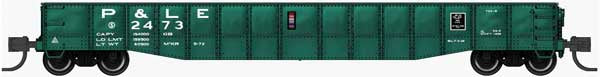 Bluford Shops N-Scale 52'6" 15-Panel Mill Gondola - Heavily Dented Sides - Ready to Run -- Pittsburgh & Lake Erie #2473 (Jade Green, white)