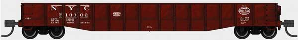 Bluford Shops N-Scale 52'6" 15-Panel Mill Gondola - Medium Dented Sides - Ready to Run -- New York Central #713035 (Boxcar Red, white, System Logo)