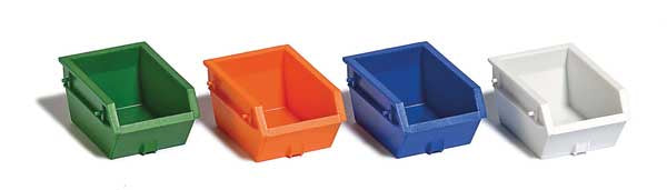 Busch HO 1.6yd 1.5m Cu. Dumpster 4-Pack -- 1 Each: Green, Orange, Blue, White