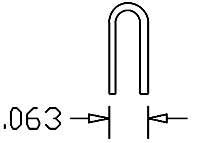 Cal Scale "U" Bolts pkg(20; .012" Wire) -- Small - 190-512