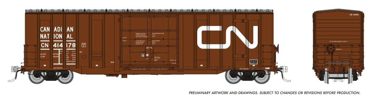 Rapido Trains HO Trenton Works 5277cuft boxcar: CN - As-Delivered: 6-Pack #2