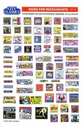 City Classics Generic Paper Signs for Window Interiors (Approximately 60 Per Sheet) -- Eating & Drinking Establishments - 195-5011