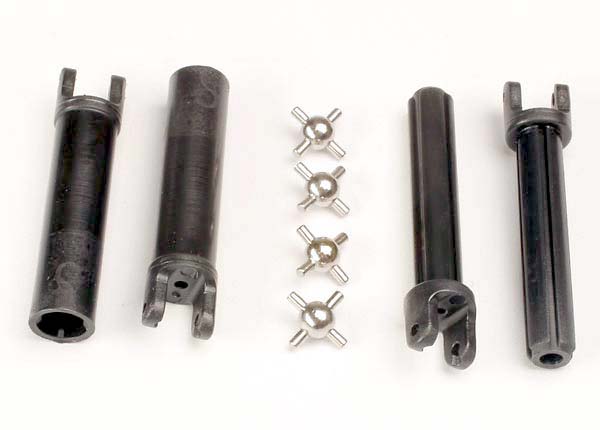 Traxxas 1951 Half shafts ,  long truck (external-splined (2) & internal-splined (2) /  metal U-joints (4) - TRA1951