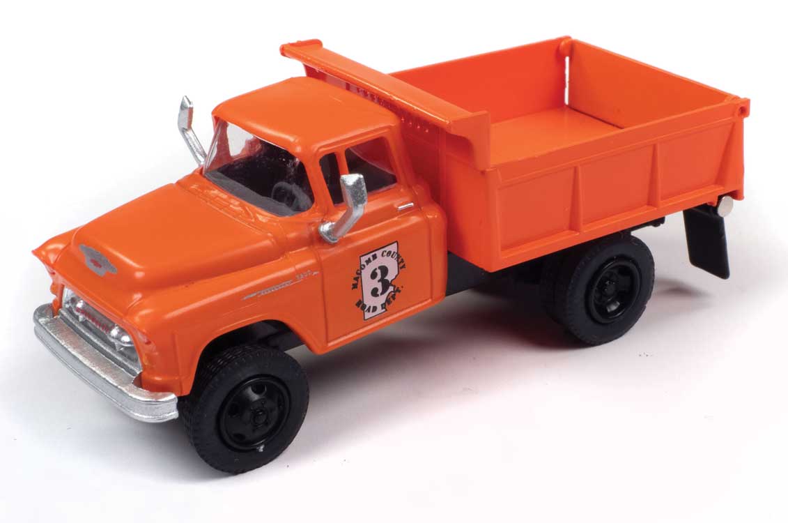 Mini Metals 1955 Chevrolet Dump Truck - Assembled - Mini Metals(R) -- County Road Department (orange, white, black) - 221-30630