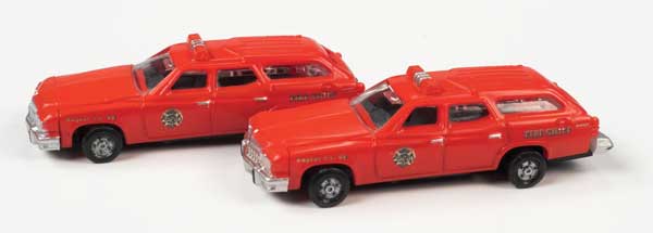 Classic Metal Works 1974 Buick Estate Wagon 2-Pack - Assembled - Mini Metals(R) -- Fire Chief (red) - 221-50445