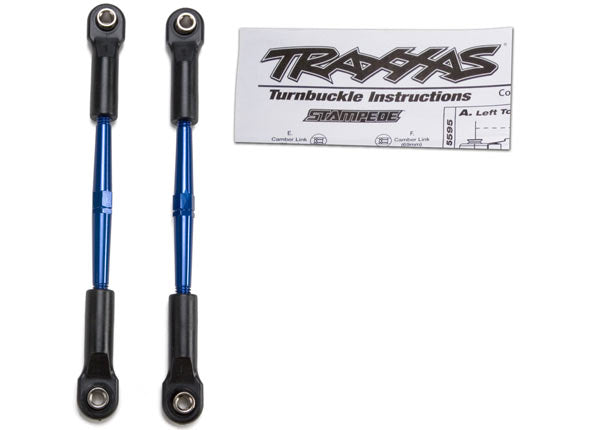 Traxxas 2336A Turnbuckles, aluminum (blue-anodized), toe links, 61mm (2) (assembled w/ rod ends & hollow balls) (fits Stampede) (requires 5mm aluminum wrench #5477) - TRA2336A