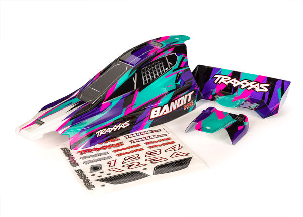 Traxxas 2436T Body, Bandit VXL, purple/ wing (painted, decals applied)