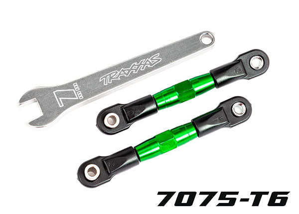 Traxxas 2443G Camber links, Rear (TUBES green-anodized, 7075-T6 aluminum, stronger than titanium) (2) (assembled with rod ends and hollow balls)/ aluminum wrench (1)
