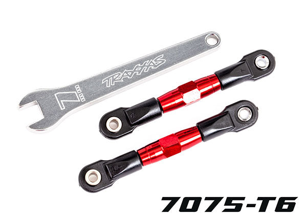 Traxxas 2443R Camber links, Rear (TUBES - Red-anodized, 7075-T6 aluminum, stronger than titanium) (2) (assembled with rod ends and hollow balls)/ aluminum wrench (1)