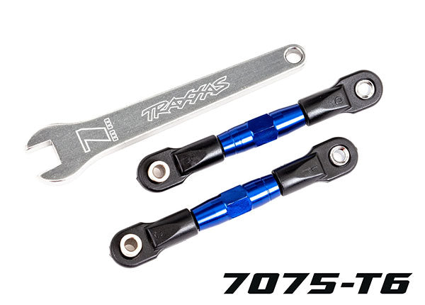 Traxxas 2443X Camber links, Rear (TUBES - Blue-anodized, 7075-T6 aluminum, stronger than titanium) (2) (assembled with rod ends and hollow balls)/ aluminum wrench (1)