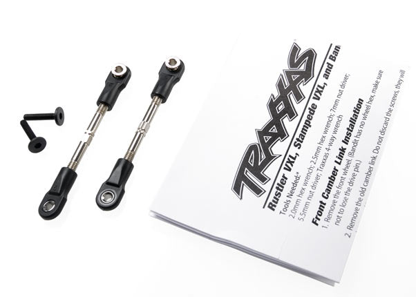 Traxxas 2444 Turnbuckles, camber link, 47mm (67mm center to center) (Front) (assembled with rod ends and hollow balls) (1 left, 1 right) - TRA2444