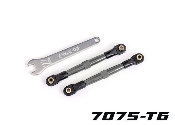 Traxxas 2445A Toe links, Front (TUBES charcoal - Gray-anodized, 7075-T6 aluminum, stronger than titanium) (2) (assembled with rod ends and hollow balls)/ aluminum wrench (1)