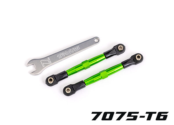 Traxxas 2445G Toe links, Front (TUBES green-anodized, 7075-T6 aluminum, stronger than titanium) (2) (assembled with rod ends and hollow balls)/ aluminum wrench (1)
