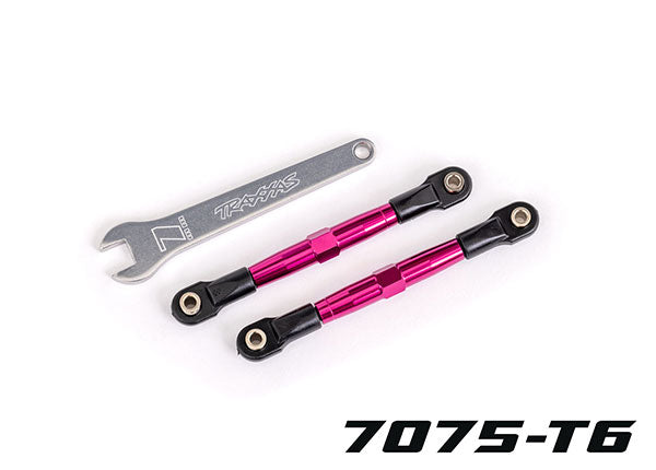 Traxxas 2445P Toe links, Front (TUBES pink-anodized, 7075-T6 aluminum, stronger than titanium) (2) (assembled with rod ends and hollow balls)/ aluminum wrench (1)