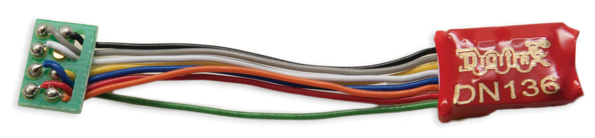 Digitrax DN136PS Series 6 Control Decoder for N & HO -- 8-Pin Medium Plug - .55 x .404 x .2" 13.9 x 10.3 x 5mm - 245-DN136PS