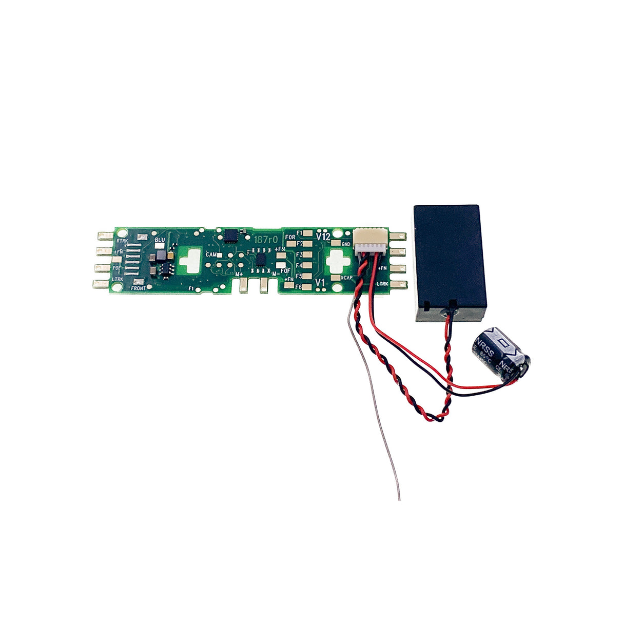 Digitrax SDXH187A0 Mobile DCC Decoder -- Fits Kato, Athearn Genesis, Stewart, 1 Amp, 8 FX3 Functions, 26x16x9mm Spkr