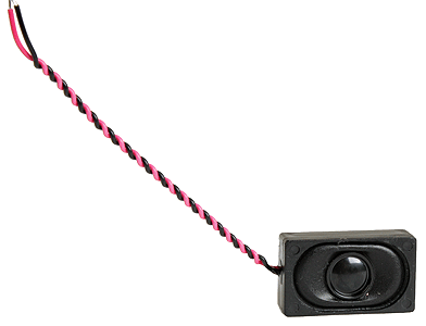Digitrax Speaker w/Ported Enclosure & Wires -- Rectangular 26.5 x 15.5 x 9mm, 8-Ohm - 245-SP26158B