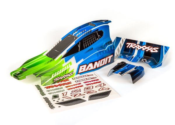 Traxxas 2450X Body, Bandit (also fits Bandit VXL), green/ wing (painted, decals applied)