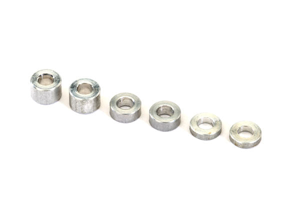 Traxxas 2539 Aluminum spacers: 3x6x1.5mm (2)/ 3x6x2.5mm (1)/ 3x6x3.8mm (2)