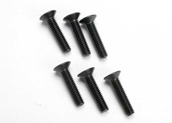 Traxxas 2547 Screws, 4x18mm countersunk machine (Hex drive) (6) - TRA2547