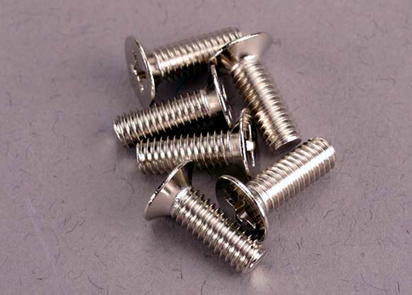 Traxxas 2548 Screws, 4x12mm countersunk machine (100-degree) (6) - TRA2548