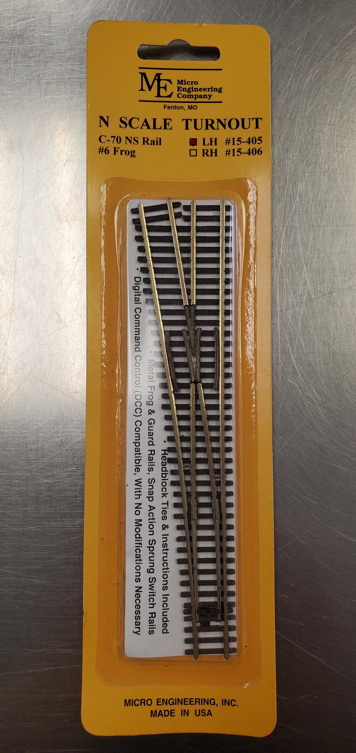 Micro Engineering 15-405 N Flex-Trak(TM) #6 Code 70 Turnout -- Left-Hand