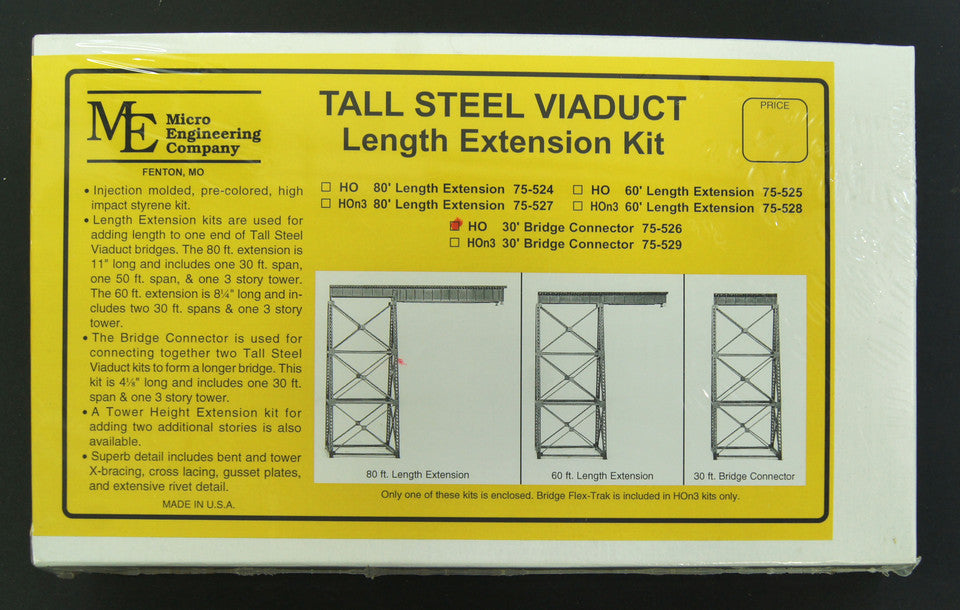 Micro Engineering 75-526 Tall Steel Viaduct Length Connection -- 30'
