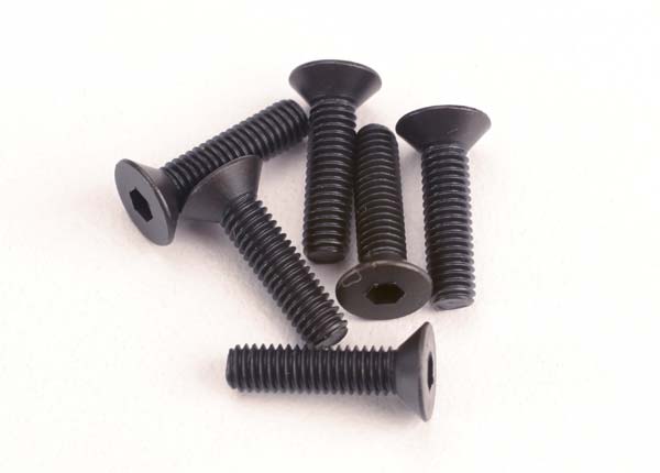 Traxxas 2552 Screws, 3x12mm countersunk machine (6) (Hex drive) - TRA2552