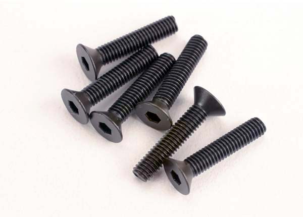 Traxxas 2553 Screws, 3x15mm countersunk machine (6) (Hex drive) - TRA2553