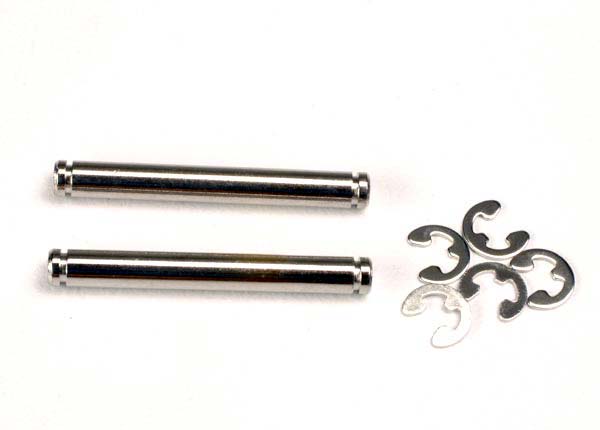 Traxxas 2636 Suspension pins, 26mm (kingpins) (2)/ E-clips (4) - TRA2636