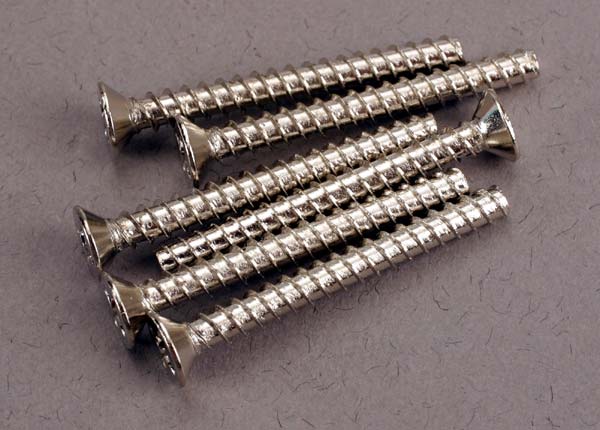 Traxxas 2652 Screws, 3x28mm countersunk self-tapping (6) - TRA2652