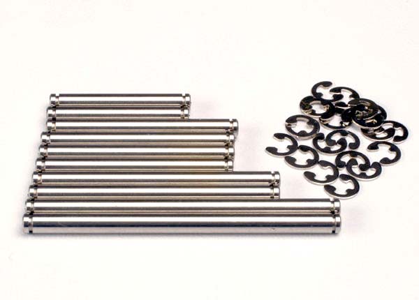 Traxxas 2739 Suspension pin set, stainless steel (w/ E-clips) - TRA2739