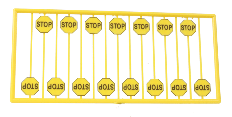 Tichy Train Group HO Early Stop Sign -- Yellow pkg(15)