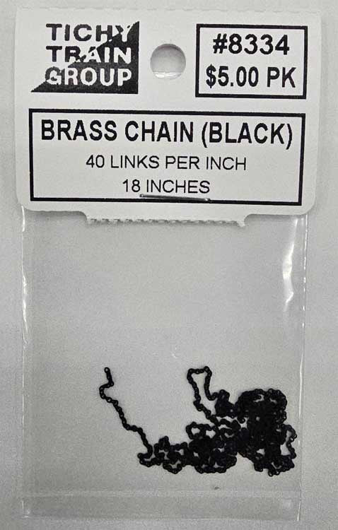 Tichy Train Blackened Brass Chain -- 40 Links Per Inch, 18" 45.7cm Length
