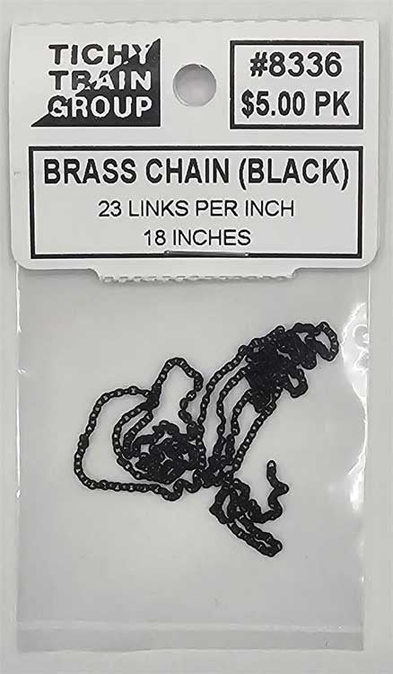 Tichy Train Blackened Brass Chain -- 23 Links Per Inch, 18" 45.7cm Length