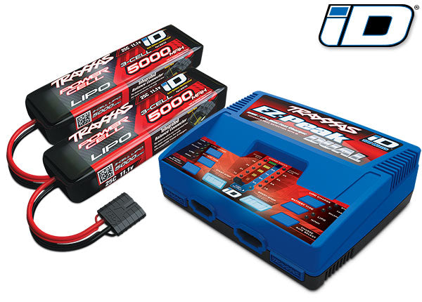 Traxxas 2990 Battery/charger Completer pack (includes #2972 Dual iD charger (1), #2872X 5000mAh 11.1V 3-cell 25C LiPo battery (2)) - TRA2990