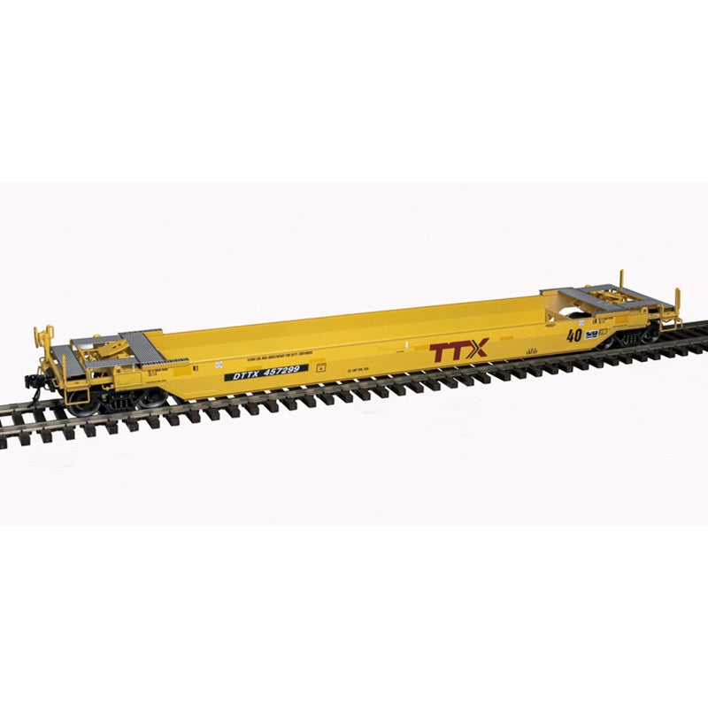Atlas O 3001697 40' Rebuilt Well Car - 3-Rail - Ready to Run - Premier -- TTX (yellow, black, Red Logo) #459066