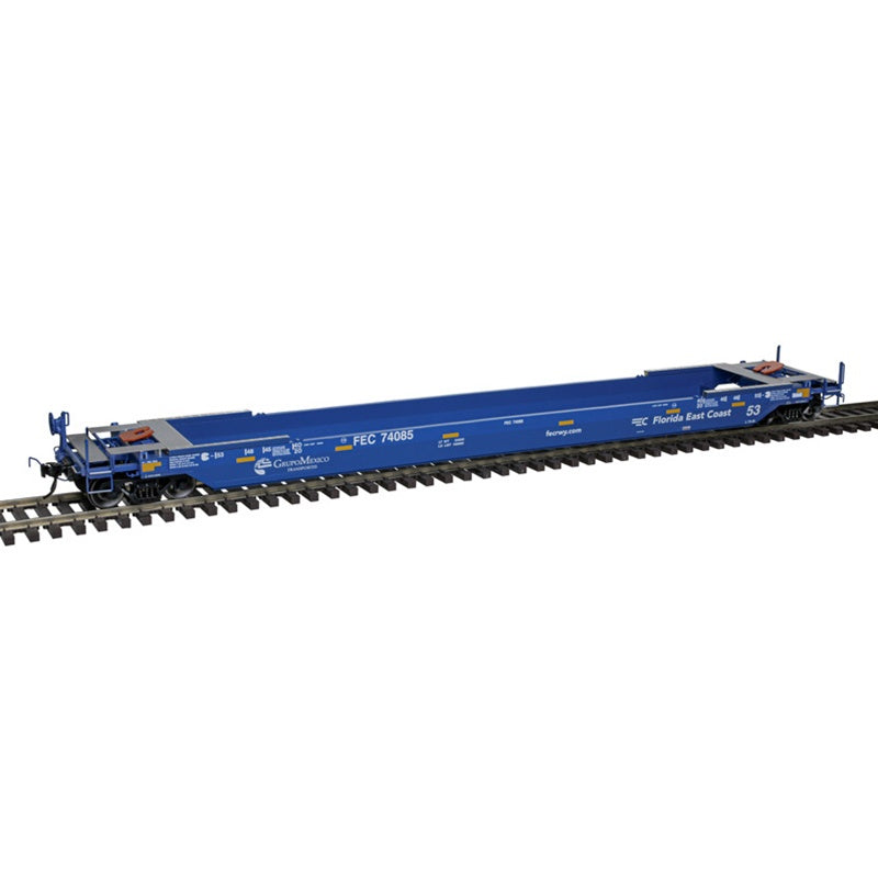 Atlas O 3001762 53' Rebuilt Well Car - 3-Rail - Ready to Run - Premier -- Florida East Coast (blue, white) #74150