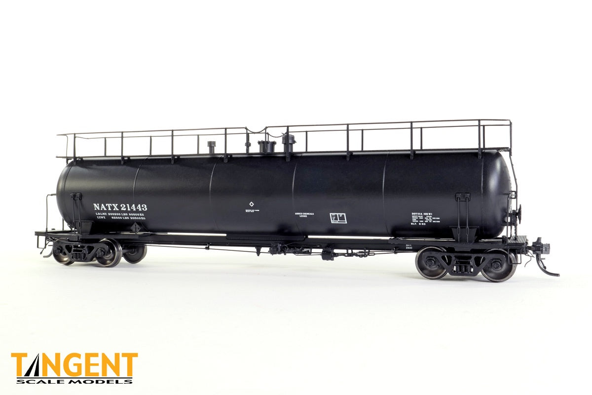 Tangent HO NATX "Black Lease Repaint" 1990+ NACC 1963-Design 20,500gal Non-Insulated Tank Car - #21446