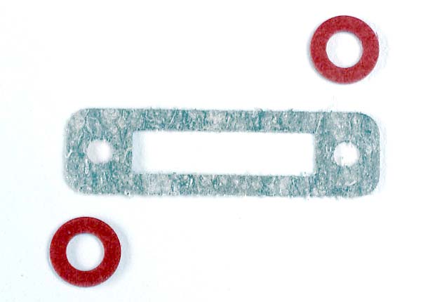 Traxxas 3156 Exhaust header gasket (1)/ gaskets, pressure fitting (2) (for side exhaust engines only) - TRA3156