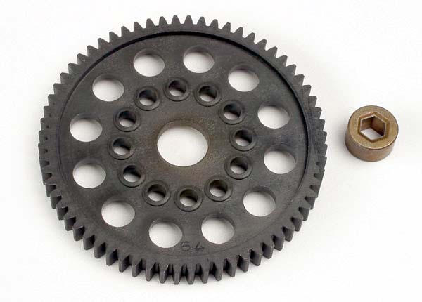 Traxxas 3164 Spur gear (64-Tooth) (32-Pitch) w/Bushing - TRA3164