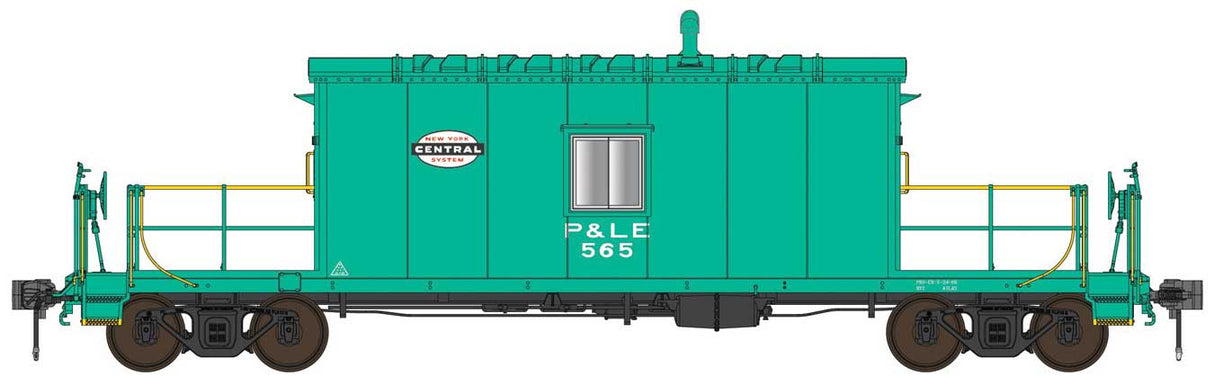 English's Model Railroad HO N9 Transfer Caboose - Ready to Run -- Pittsburgh & Lake Erie (P&LE) #565 (Jade Green, white, NYC Cigar Band Logo)