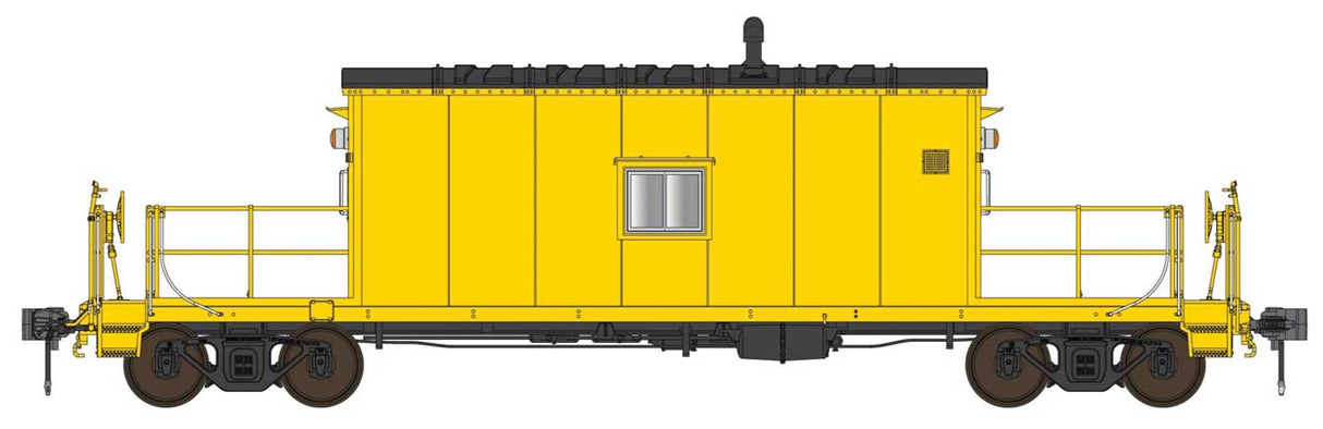 English's Model Railroad HO N9 Transfer Caboose with Flashing Marker - Ready to Run -- Painted, Unlettered (yellow, black)