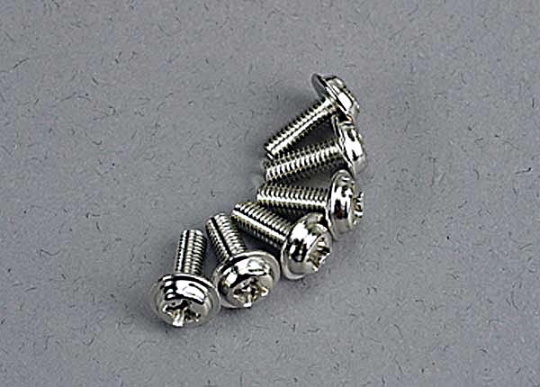 Traxxas 3185 Motor Screws (3x8mm washerhead machine) (6) - TRA3185