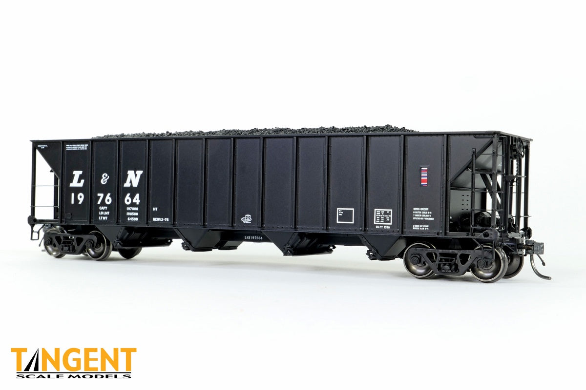 Tangent HO Louisville & Nashville (LN) "Delivery White Slant 1976" Bethlehem Steel 3350CuFt Quad Coal Hopper - #197355